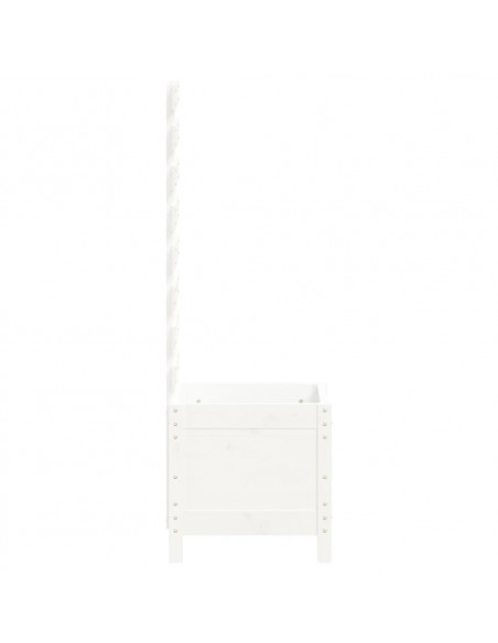 Fioriera Giardino con Rastrelliera Bianca 39x39,5x114cm Pino