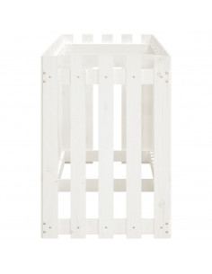 Fioriera Giardino a Recinzione Bianca 200x50x70cm Massello Pino