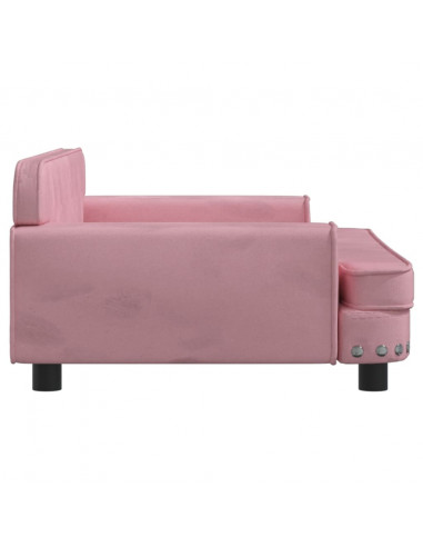 Lettino per Cani Rosa 90x53x30 cm in Velluto