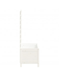 Fioriera Giardino con Rastrelliera Bianca 79x39,5x114cm Pino