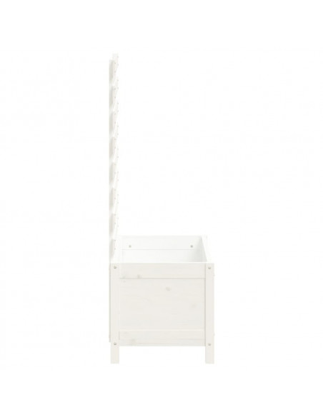 Fioriera Giardino con Rastrelliera Bianca 79x39,5x114cm Pino