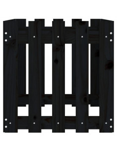 Fioriera Giardino a Recinzione Nera 100x50x50cm Massello Pino