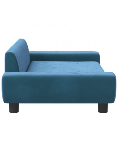 Lettino per Cani Blu 100x54x33 cm in Velluto