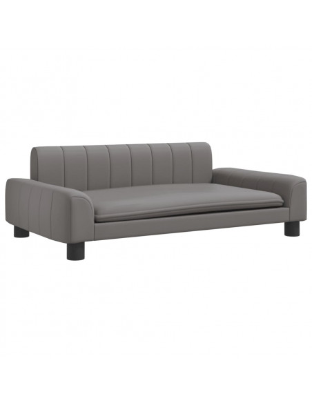 Lettino per Cani Grigio 90x53x30 cm in Similpelle