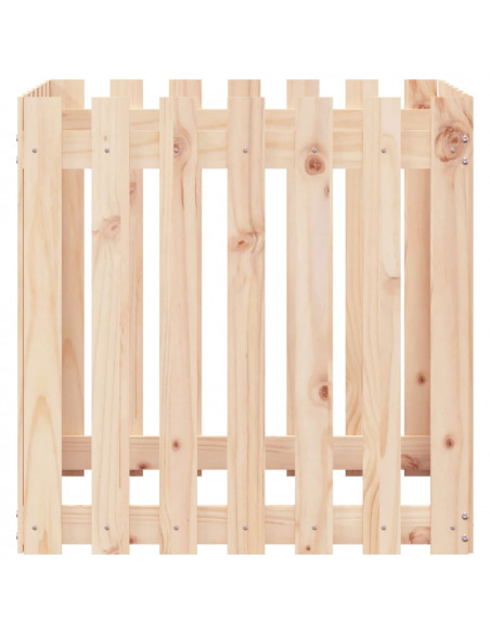 Fioriera Giardino Design a Recinzione 70x70x70 cm Massello Pino