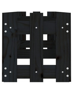 Fioriera Giardino a Recinzione Nera 200x30x30cm Massello Pino