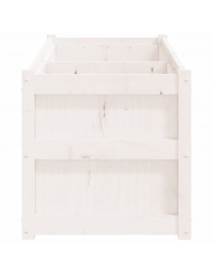 Fioriera da Giardino Bianca 150x50x50 cm Legno Massello di Pino