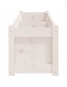 Fioriera da Giardino Bianca 150x31x31 cm Legno Massello di Pino