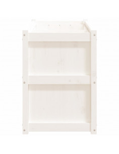 Fioriera da Giardino Bianca 150x50x70 cm Legno Massello di Pino