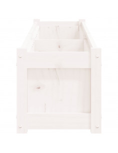 Fioriera da Giardino Bianca 180x31x31 cm Legno Massello di Pino