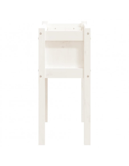 Fioriera da Giardino con Gambe Bianca 70x31x70 cm Massello Pino