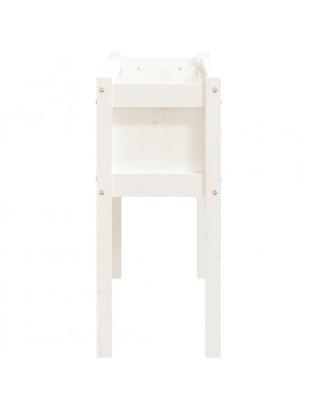 Fioriere da Giardino 2 pz con Gambe Bianche Legno Massello Pino