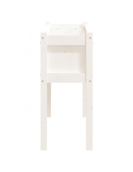 Fioriera da Giardino con Gambe Bianca 110x31x70cm Massello Pino