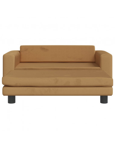 Lettino per Cani con Estensione Marrone 100x50x30 cm in Velluto