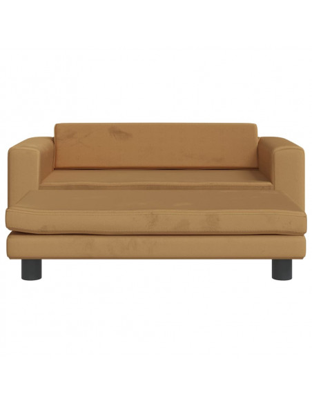 Lettino per Cani con Estensione Marrone 100x50x30 cm in Velluto