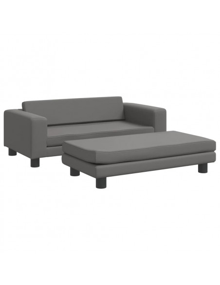 Lettino per Cani con Estensione Grigio 100x50x30 cm Similpelle