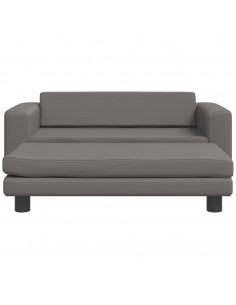 Lettino per Cani con Estensione Grigio 100x50x30 cm Similpelle 2
