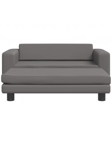 Lettino per Cani con Estensione Grigio 100x50x30 cm Similpelle