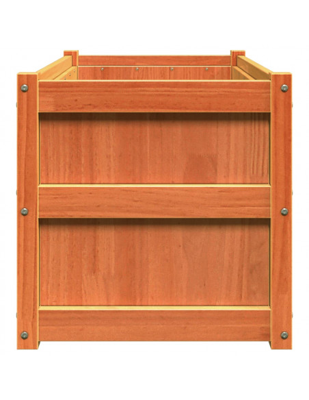 Fioriera Giardino Marrone Cera 90x50x50 cm Legno Massello Pino