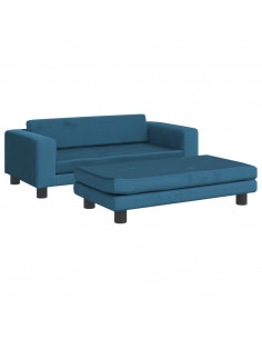 Lettino per Cani con Estensione Blu 100x50x30 cm in Velluto