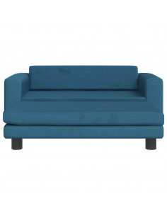 Lettino per Cani con Estensione Blu 100x50x30 cm in Velluto 2