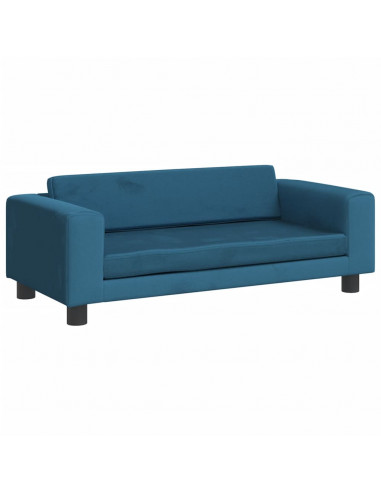 Lettino per Cani con Estensione Blu 100x50x30 cm in Velluto