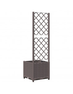 Fioriera da Giardino con Graticcio Marrone 40x40x136 cm in PP