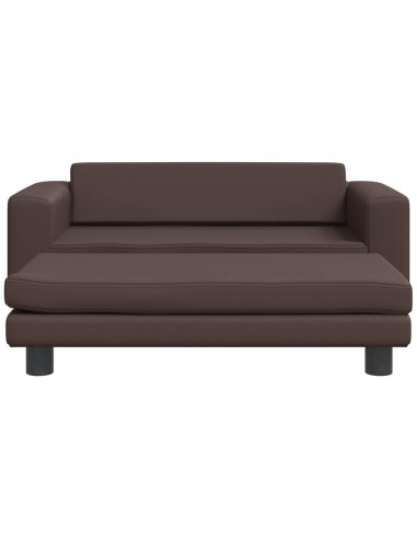 Lettino per Cani con Estensione Marrone 100x50x30 cm Similpelle