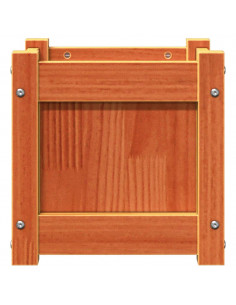 Fioriera Giardino Marrone Cera 31x31x31 cm Legno Massello Pino