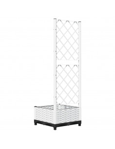 Fioriera da Giardino con Graticcio Bianco 40x40x121,5 cm PP