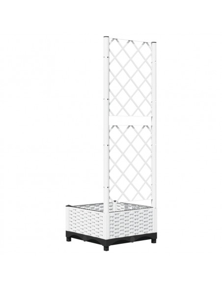 Fioriera da Giardino con Graticcio Bianco 40x40x121,5 cm PP
