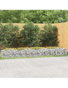 Gabbione ad Arco con Letto Rialzato 400x50x50 cm Ferro Zincato