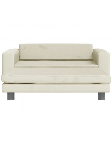 Lettino per Cani con Estensione Crema 100x50x30 cm in Velluto