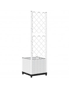 Fioriera da Giardino con Graticcio Bianco 40x40x136 cm PP