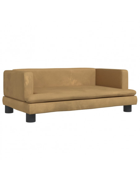 Lettino per Cani Marrone 80x45x30 cm in Velluto