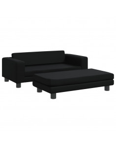 Lettino per Cani con Estensione Nero 100x50x30 cm in Similpelle