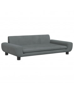 Lettino per Cani Grigio Scuro 100x54x33 cm in Velluto