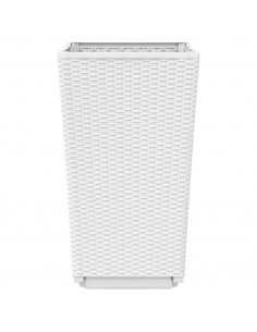 Fioriere da Giardino 2 pz Bianche 32,5x32,5x57 cm in PP