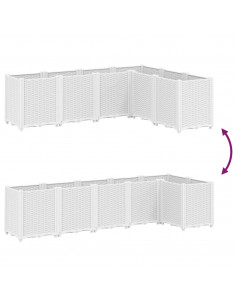 Fioriera da Giardino Bianca 160x120x53 cm in PP