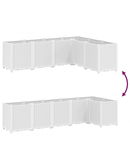 Fioriera da Giardino Bianca 160x120x53 cm in PP