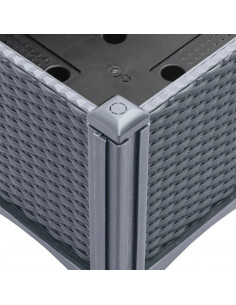 Fioriera da Giardino con Traliccio Grigia 120x40x142 cm in PP