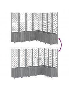 Fioriera Giardino con Traliccio Grigio Chiaro 160x160x140 cm PP