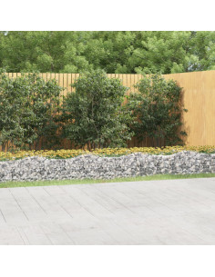 Gabbione ad Arco con Letto Rialzato 800x100x50 cm Ferro Zincato