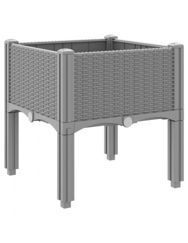 Fioriera da Giardino con Gambe Grigio Chiaro 40x40x42 cm in PP