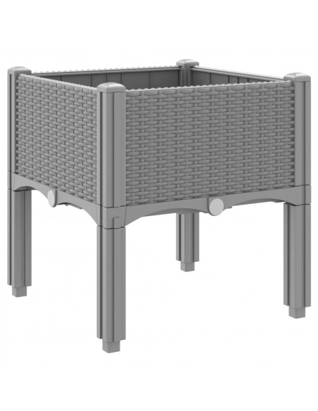 Fioriera da Giardino con Gambe Grigio Chiaro 40x40x42 cm in PP