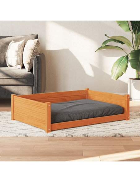 Cuccia Cani Marrone Cera 105,5x75,5x28 cm Legno Massello Pino