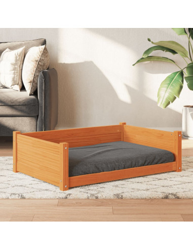 Cuccia per Cani Marrone Cera 95,5x65,5x28cm Legno Massello Pino