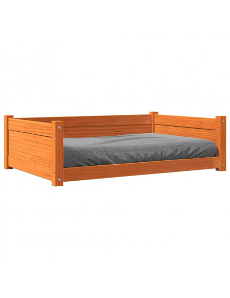 Cuccia per Cani Marrone Cera 95,5x65,5x28cm Legno Massello Pino