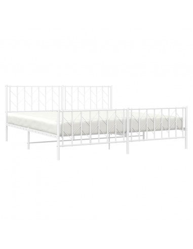 Giroletto con Testiera e Pediera Metallo Bianco 193x203 cm