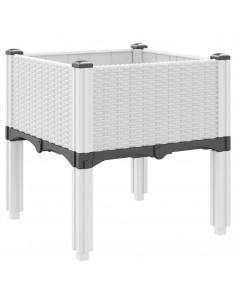 Fioriera da Giardino con Gambe Bianco 40x40x42 cm in PP